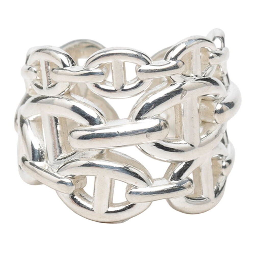Hermes Chaine d'Ancre Enchainée GM Ring, Size #55, SV925 Silver, Women's.